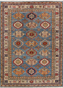 Steel Blue Kazak 4' 11 x 6' 7 - No. 47915