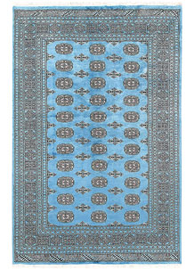 Light Sky Blue Bokhara 5' x 7' 7 - No. 60386