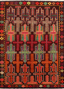 Multi Colored Baluchi 7' 2 x 9' 8 - No. 61864