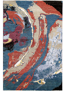 Multi Colored Abstract 6' 2 x 9' 5 - No. 65100