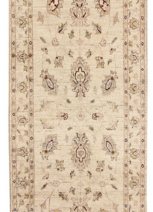Antique White Oushak 2' 7 x 9' 3 - SKU 68125
