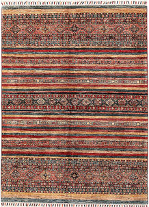 Multi Colored Kazak 4' 11 x 6' 7 - SKU 68806